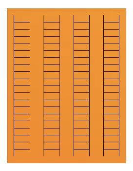 Fluorescent Orange Pressure Sensitive Labels 8.5x11 in. Sheet 1.125 x 0.5 in. Label 80 Labels paper Sheet